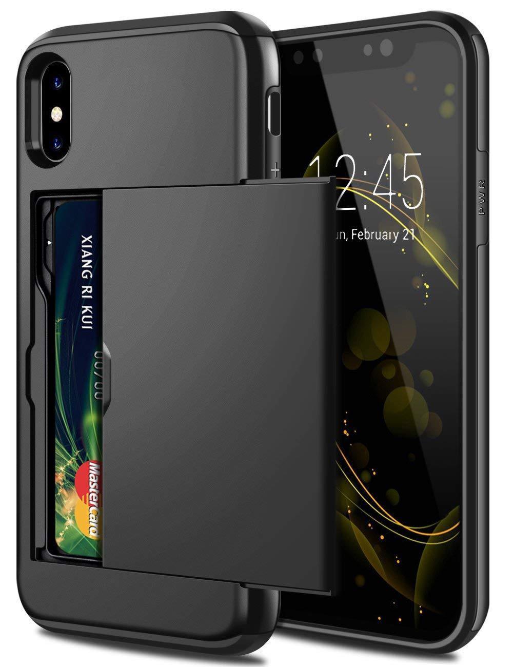 Dual-Layer Armor Phone Case with Card Slot for iPhone