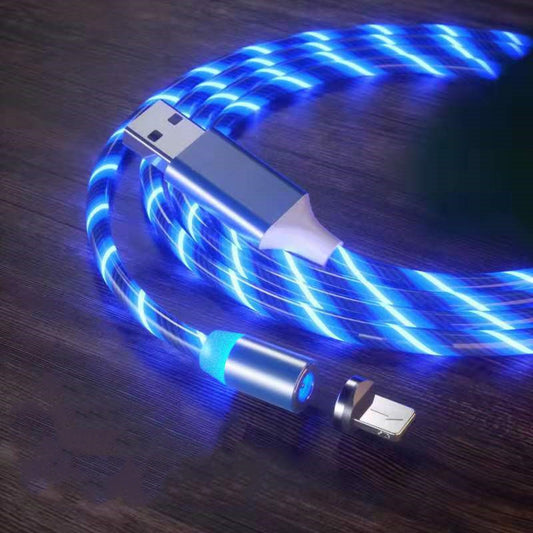 Magnetic LED Charging Cable – Fast Charge for Type-C, Micro USB & Lightning