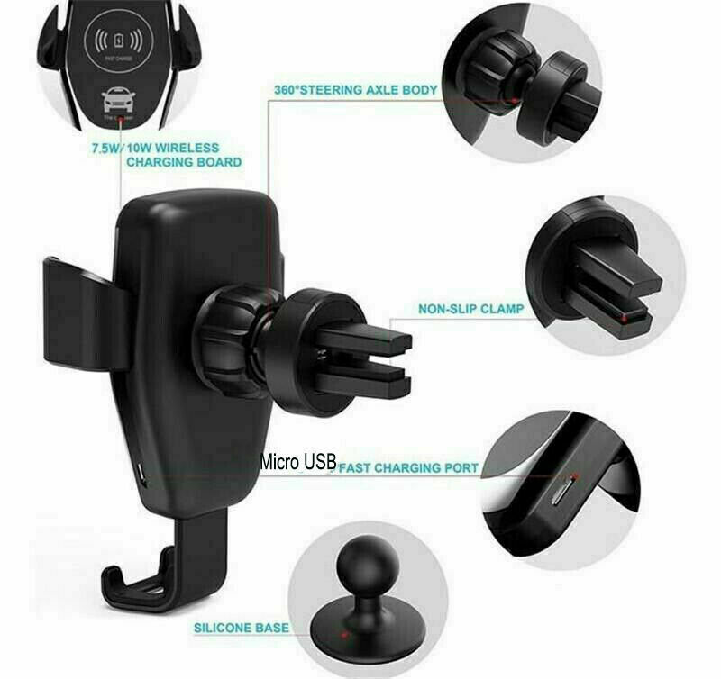 Auto-Clamping Phone Mount with 10W Qi Fast Charger